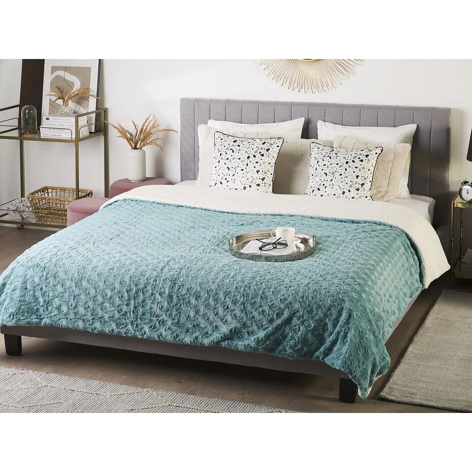 Beliani Sprei KANDILLI - Groen Polyester 2 Beliani Sprei KANDILLI - Groen Polyester - Afbeelding 2
