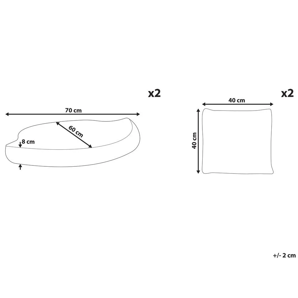 Beliani Kussenovertrek CAPRI - Grijs Polyester 3 Beliani Kussenovertrek CAPRI - Grijs Polyester - Afbeelding 3