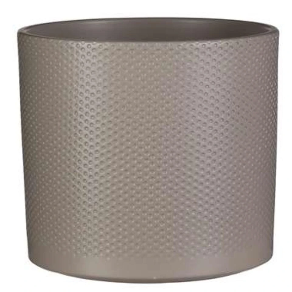 Mica Decorations Bloempot - Taupe - Relief - Keramiek - 23 X 21 Cm 1 Mica Decorations Bloempot - Taupe - Relief - Keramiek - 23 X 21 Cm