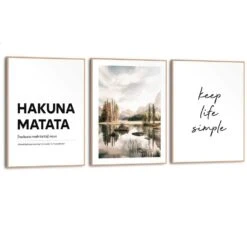 Set Poster Met Lijst - Hakuna Matata