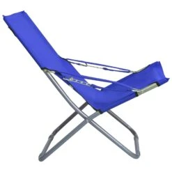 VidaXL Strandstoelen 2 St Inklapbaar Stof Blauw -Woonmeubelwinkel 1000009662 0103
