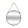 ATMOSPHERA Ronde Wandspiegel Met Touw - 38 Cm - Zwart/naturel