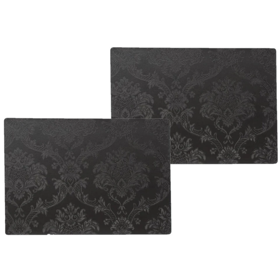 Wicotext Placemats - 4 Stuks - Amatista - Zwart - 43 X 30 Cm 1 Wicotext Placemats - 4 Stuks - Amatista - Zwart - 43 X 30 Cm