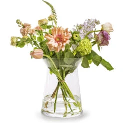 Merkloos Bellatio Design Vaas - Trechter Vorm - Transparant - Glas - 19 X 25 Cm -Woonmeubelwinkel 1000011397 0103