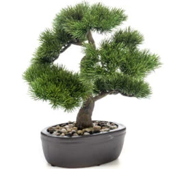 Emerald Kunstplant Bonsai Boompje - In Kunststof Pot - 32 Cm