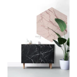 ESTAhome Muursticker - Marmer - Grijs Roze - 140 X 161 Cm - 159027 -Woonmeubelwinkel 1000013350 0103