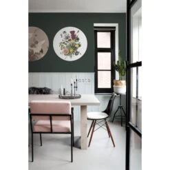 ESTAhome Zelfklevende Behangcirkel - Boeket - Groen, Roze En Geel - Ø 70 Cm -Woonmeubelwinkel 1000013351 0103