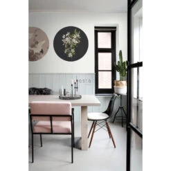 ESTAhome Zelfklevende Behangcirkel - Bloesemtak - Licht Roze En Zwart - Ø 70 Cm -Woonmeubelwinkel 1000013357 0103