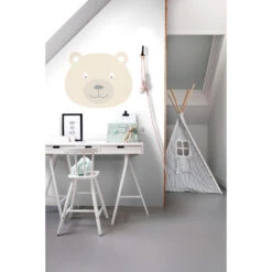 ESTAhome Muursticker - Dierenkoppen - Beige - 70 X 62 Cm - 158971 -Woonmeubelwinkel 1000018109 0102