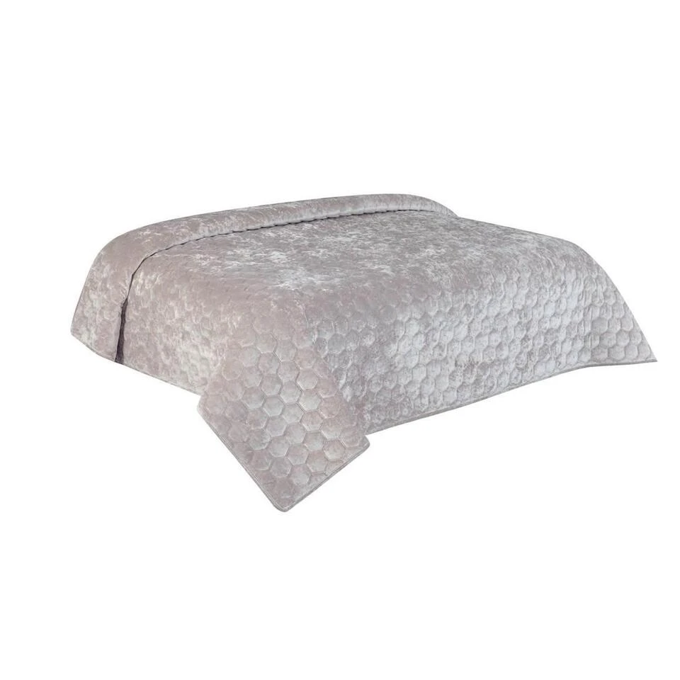 Unique Living - Peggy - Bedsprei - Tweepersoons - 240x280 Cm - Lichtgrijs 2 Unique Living - Peggy - Bedsprei - Tweepersoons - 240x280 Cm - Lichtgrijs - Afbeelding 2