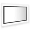 VidaXL Badkamerspiegel LED 80x8,5x37 Cm Acryl Hoogglans Grijs