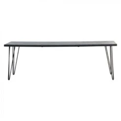 Giga Meubel Eettafel Zwart Visgraat Mangohout - 240x90x79cm - Tafel Max
