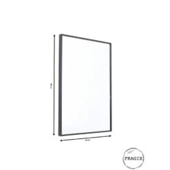 Fragix York Wandspiegel - Zwart - Aluminium - 60x40 -Woonmeubelwinkel 1000032431 0103