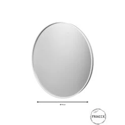 Fragix Boston Wandspiegel Rond - Wit - Metaal - Ø75cm -Woonmeubelwinkel 1000032473 0103