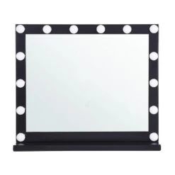 Beliani Make-up Spiegel BEAUVOIR - Zwart Ijzer