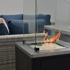 Garden Impressions Cozy Living Gas Vuurtafel Lagos 51x51xH72 Donker Grijs -Woonmeubelwinkel 1000034063 0103