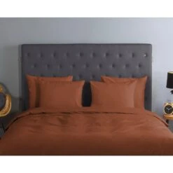 Good Morning Dekbedovertrek "Uni Terracotta" - Terra - (200x220 Cm) -Woonmeubelwinkel 1000035804 0110