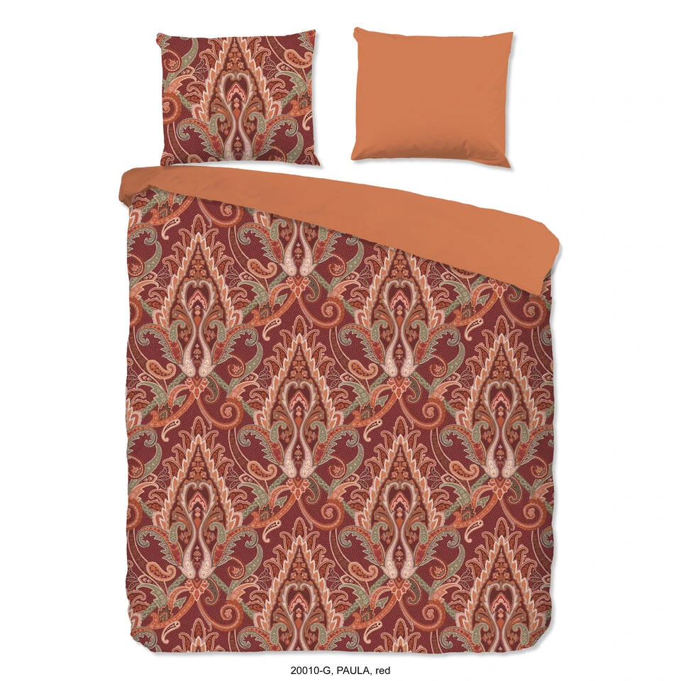 Good Morning Dekbedovertrek "Paula" - Rood - (200x220 Cm) 1 Good Morning Dekbedovertrek "Paula" - Rood - (200x220 Cm)
