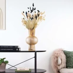 Droogboeket – Zwart/wit – Maat L – Hoogte 60 CM -Woonmeubelwinkel 1000041310 0103