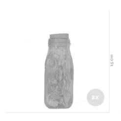 2x Droogbloemen In Glas – Meerkleurig – ↕15 CM -Woonmeubelwinkel 1000041314 0102