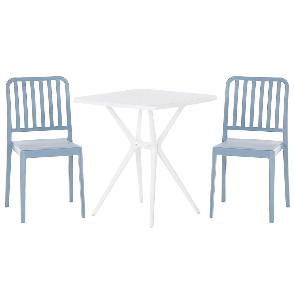 Beliani Bistroset SERSALE - Blauw Synthetisch Materiaal 1 Beliani Bistroset SERSALE - Blauw Synthetisch Materiaal