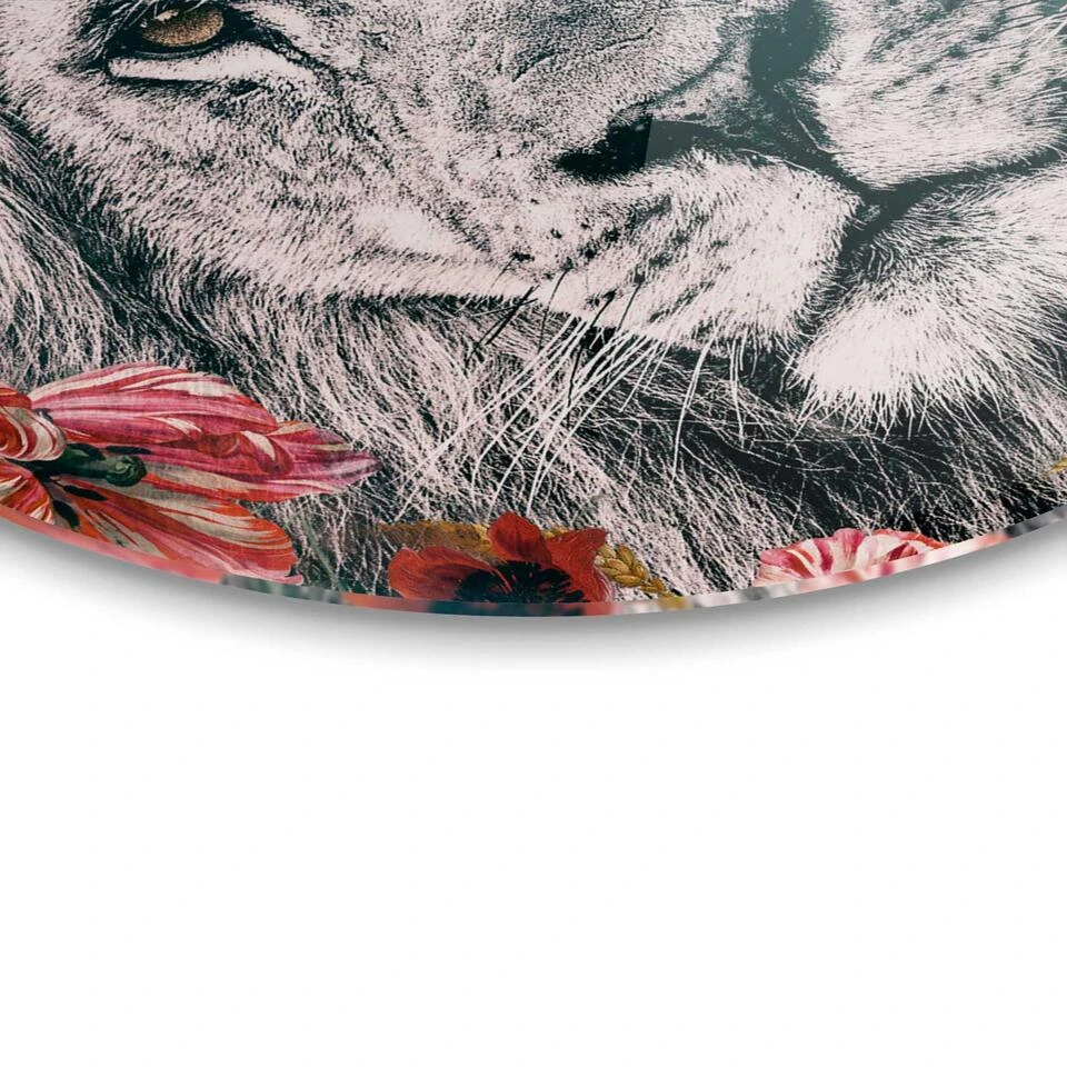 Plexiglasschilderij Leeuw II Ø 50 Cm Bont 4 Plexiglasschilderij Leeuw II Ø 50 Cm Bont - Afbeelding 4