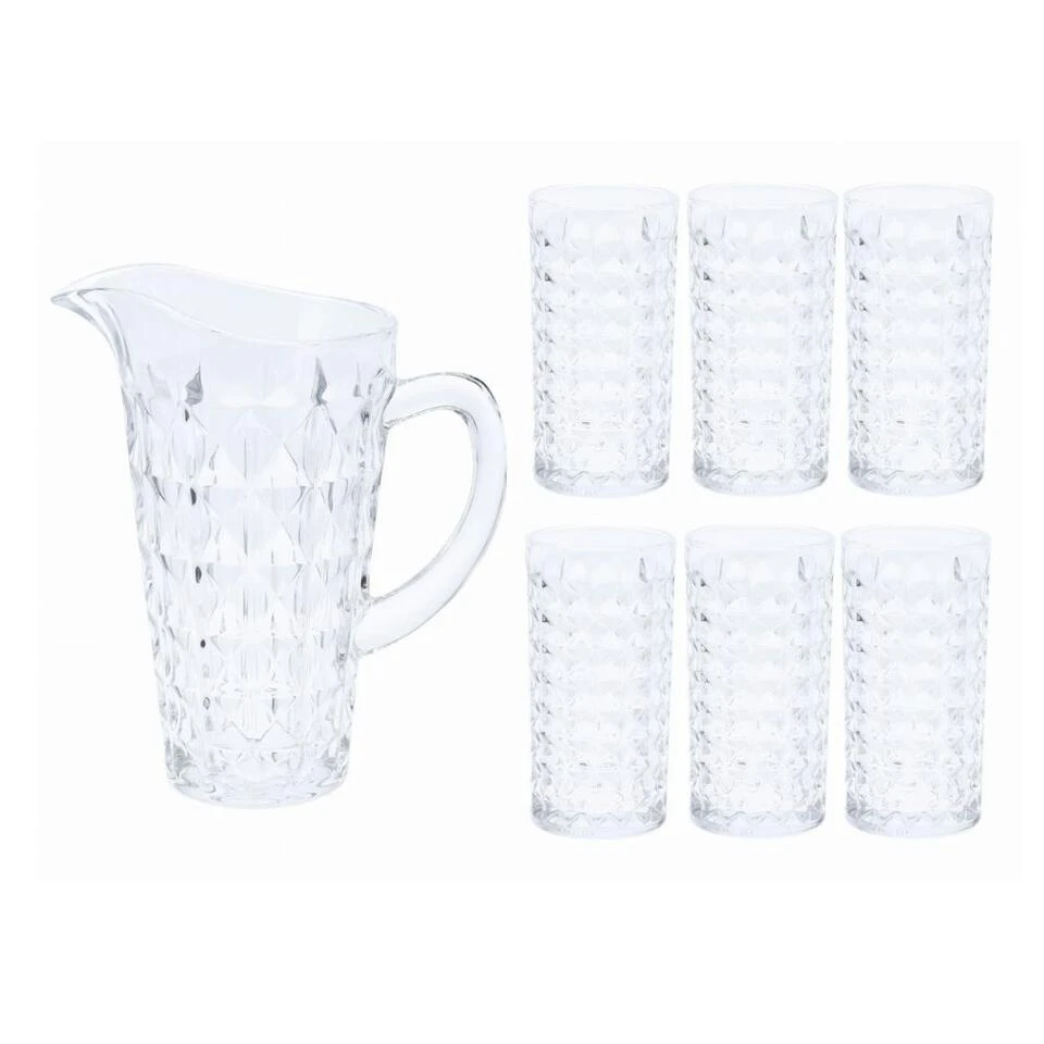 Orange85 Karaf Met Glazen Voor Water 6 Stuks Kristal 1 Orange85 Karaf Met Glazen Voor Water 6 Stuks Kristal