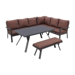 GI Sergio Lounge Dining Set Rechts - Black/Copper - 4-delig -Woonmeubelwinkel 1000053020 0102