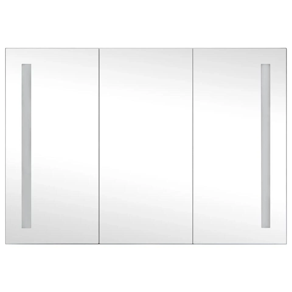 VidaXL Badkamerkast Met Spiegel En LED 89x14x62 Cm 3 VidaXL Badkamerkast Met Spiegel En LED 89x14x62 Cm - Afbeelding 3
