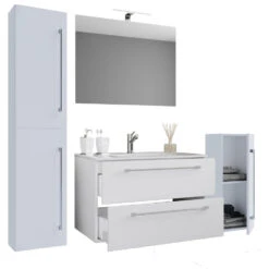 Hioshop Badkamer Badinos Mdf - 60 Cm - Wit