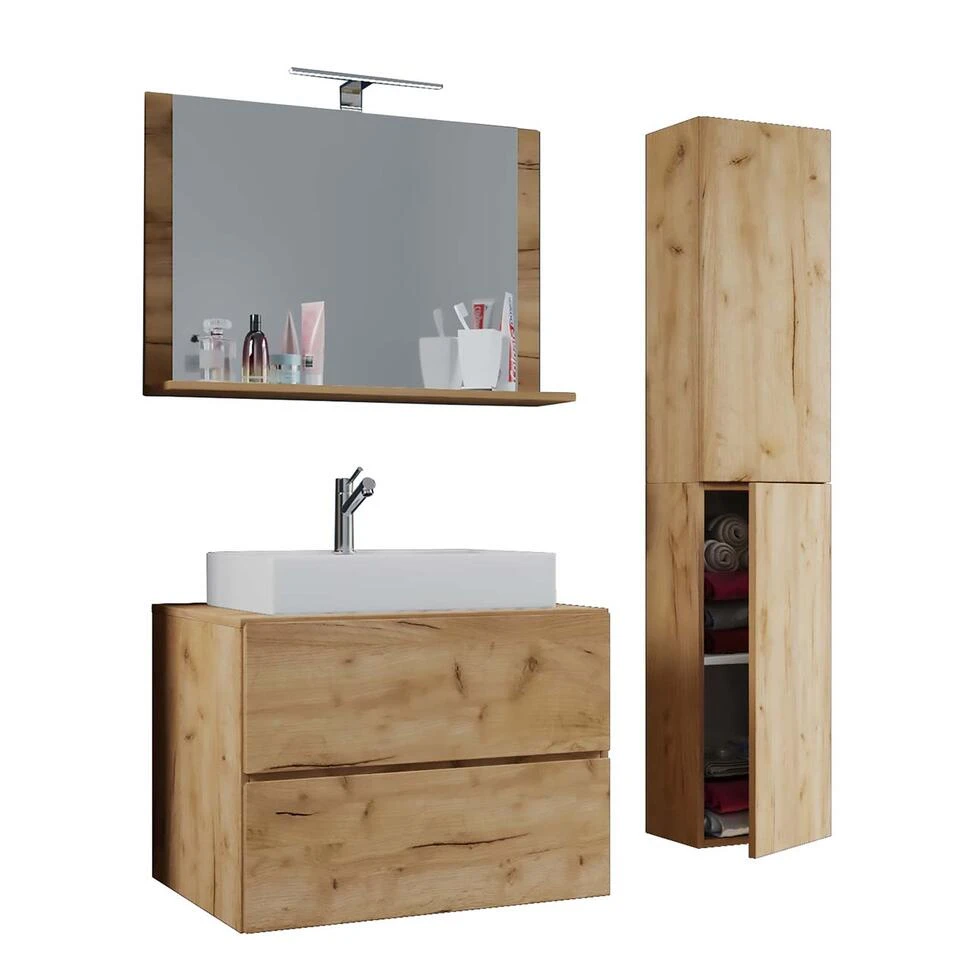 Hioshop Badkamer LendasL Mdf - 60 Cm - Bruin 1 Hioshop Badkamer LendasL Mdf - 60 Cm - Bruin