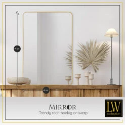 LW Collection Wandspiegel Goud Rechthoek 61x91 Cm Metaal 6 LW Collection Wandspiegel Goud Rechthoek 61x91 Cm Metaal -Woonmeubelwinkel 1000064374 0102