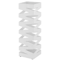 ACAZA Metalen Paraplubak, Bak Voor Paraplu's Met Waterbakje, Metaal, Wit