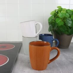 OTIX Koffiekopjes Met Oor Set Van 4 Verschillende Kleuren Aardewerk 370 Ml -Woonmeubelwinkel 1000068760 0110