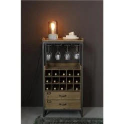 Parya Home- Lifestyle Edgar Wijnkast - Zwart/Bruin -Woonmeubelwinkel 1000069236 0102