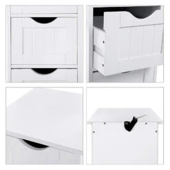 ACAZA Ladekast - Badkamer - 4 Vakken - 30x82x30 Cm - Wit -Woonmeubelwinkel 1000070379 0103