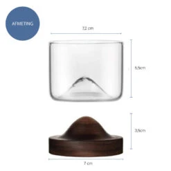 Aretica Whiskey Glas Met Houten Onderzetter - Bruin -Woonmeubelwinkel 1000071591 0103