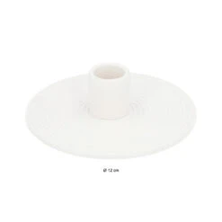 QUVIO Kaarsenstandaard Rond - Keramiek - Wit -Woonmeubelwinkel 1000071643 0102