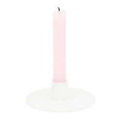 QUVIO Kaarsenstandaard Rond - Keramiek - Wit