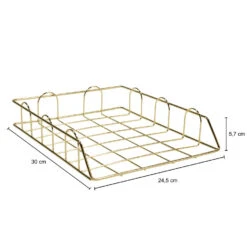 QUVIO Brievenbak Bureau Staal - Goud