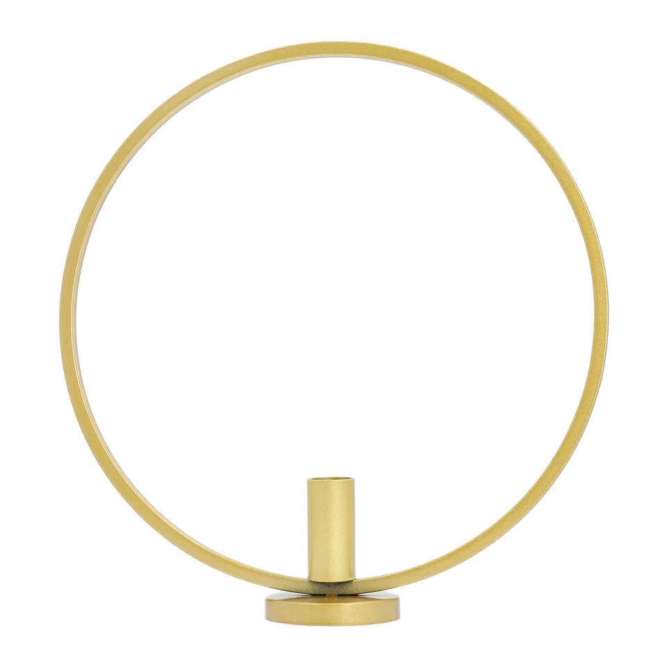 QUVIO Kandelaar - Rond - 29 Cm - Metaal - Goud 4 QUVIO Kandelaar - Rond - 29 Cm - Metaal - Goud - Afbeelding 4