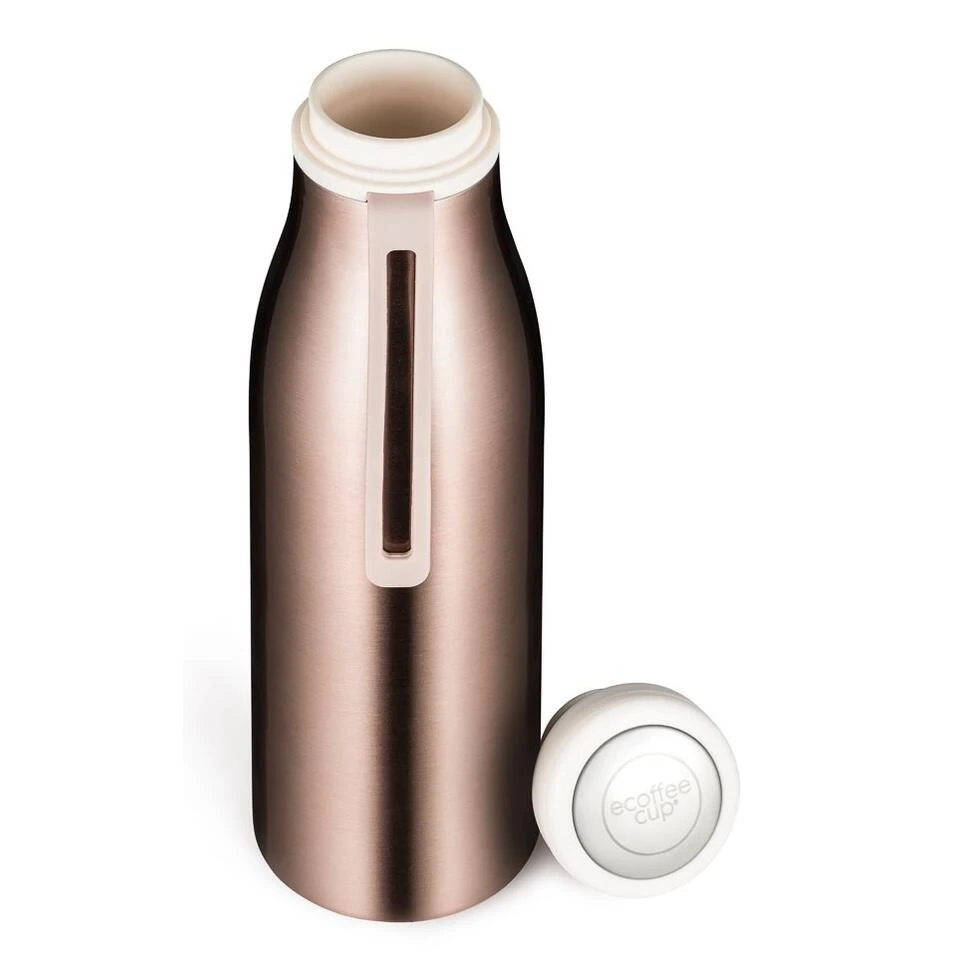 Ecoffee Cup Warm/Koud Dubbelwandig Thermosfles - 500 Ml - Roze Metalic 2 Ecoffee Cup Warm/Koud Dubbelwandig Thermosfles - 500 Ml - Roze Metalic - Afbeelding 2