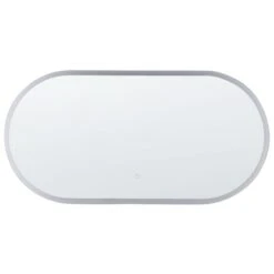 Beliani Badkamerspiegel CHATEAUROUX - Zilver Glas