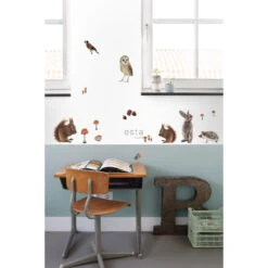 ESTAhome Muursticker - Bosdieren - Bruin - 47,5 Cm X 66 Cm - 156101 -Woonmeubelwinkel 1000074771 0102