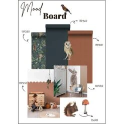 ESTAhome Muursticker - Bosdieren - Bruin - 47,5 Cm X 66 Cm - 156101 -Woonmeubelwinkel 1000074771 0103