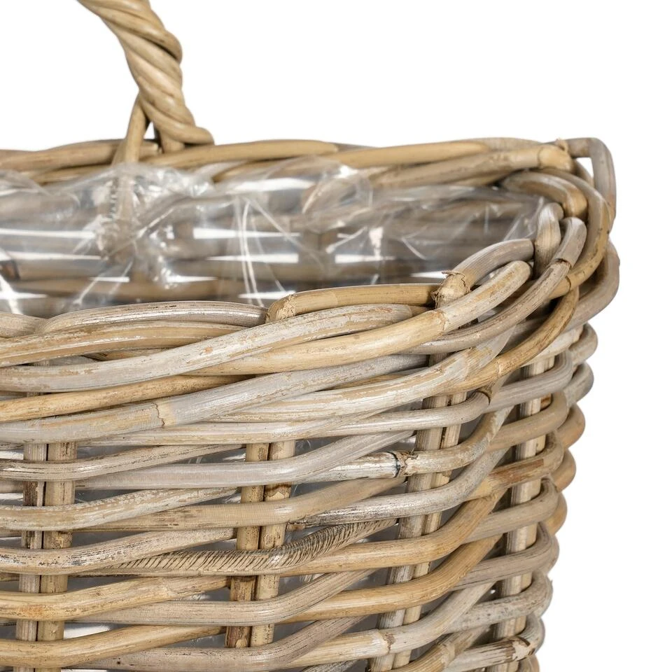 Mica Decorations Marcia Plantenmand Muurhanger - Set Van 2 - Rotan 2 Mica Decorations Marcia Plantenmand Muurhanger - Set Van 2 - Rotan - Afbeelding 2