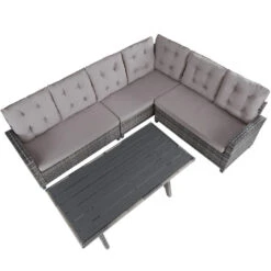 Tectake - Loungeset Catania - Wicker - Grijs 7 Tectake - Loungeset Catania - Wicker - Grijs -Woonmeubelwinkel 1000077888 0103