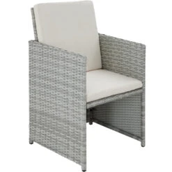 Tectake - Zitgroep Lausanne-wicker Tuinset- Chique Design-lichtgrijs -Woonmeubelwinkel 1000077957 0103