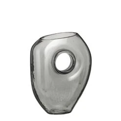 Mica Decorations Jay Vaas - L18 X B7,5 X H22,5 Cm - Glas - Grijs