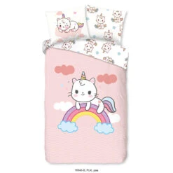 Good Morning Dekbedovertrek "Puk" - Roze - (140x220 Cm)